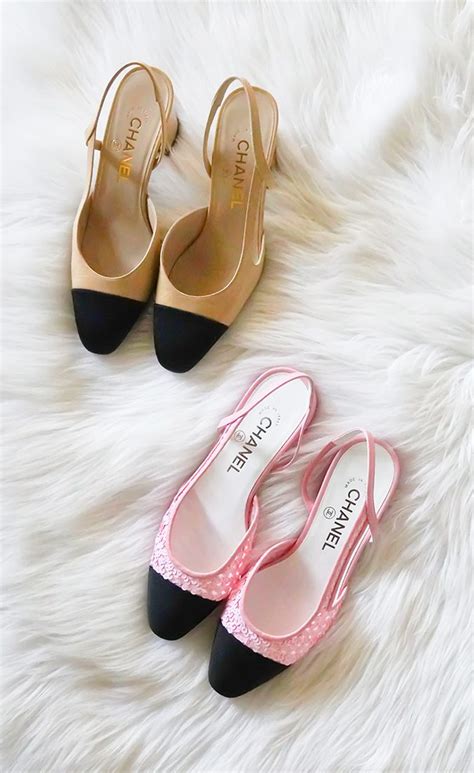 white chanel sling backs|chanel slingback price.